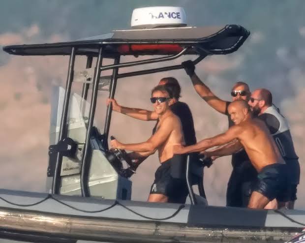 Emmanuel Macron, Macron Holiday, France Wildfires, France, Paris Match, Brigitte Macron, French Politics, French President, Wildfires, Climate Crisis, France Heatwave, European Wildfires