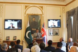 Participants attend the Youm-e-Istehsal Kashmir seminar organized by the Pakistan High Commission in London.