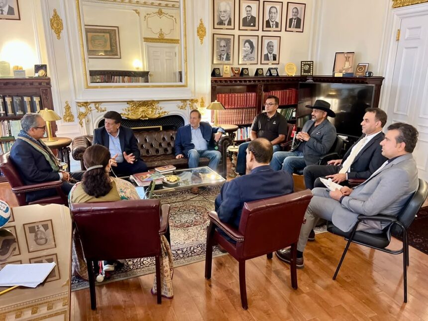 A Quaid-e-Azam Foundation USA delegation met Pakistan’s UN Ambassador Asim Iftikhar Ahmad to discuss plans for Jinnah’s 150th birth anniversary at UN Headquarters.