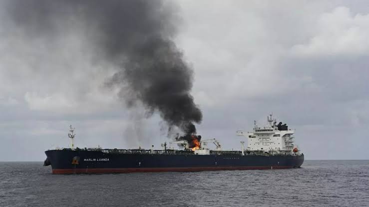 A suspected Houthi attack on a cargo ship in the Bab el-Mandeb Strait killed two Pakistani crew members and one Indonesian.