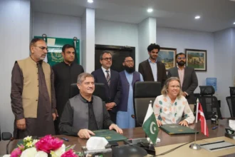 Pakistan and Denmark officials sign the Strategic Sector Cooperation agreement to strengthen renewable energy collaboration.