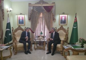 Azerbaijan Ambassador-designate Irfan Davudov meets Turkmenistan envoy Atadjan Movlamov in Pakistan to discuss bilateral ties and cooperation.