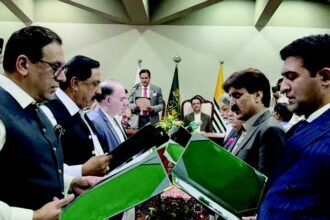 An eight-member cabinet of the Azad Kashmir government took oath at the President House in Muzaffarabad on September 4.