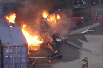 Three people were killed in a helicopter crash near San Fernando in Los Angeles. Authorities are investigating the cause of the accident.