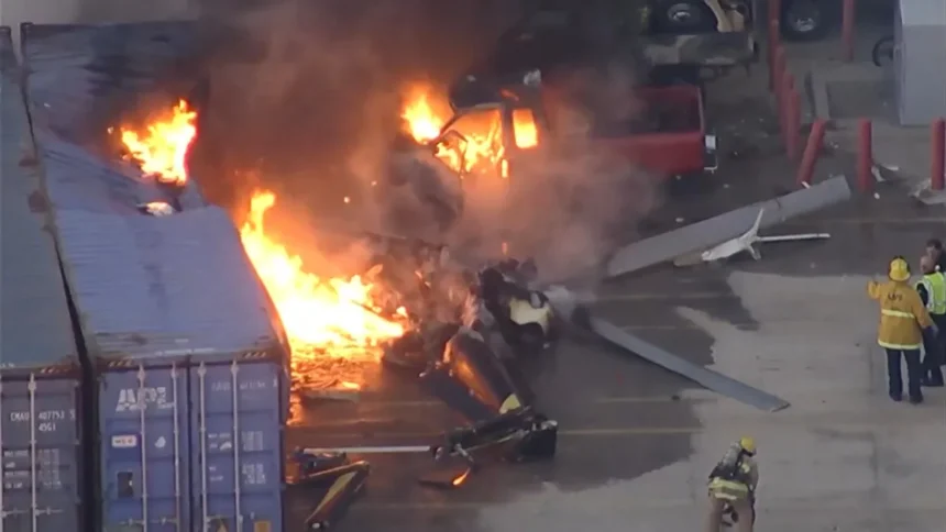 Three people were killed in a helicopter crash near San Fernando in Los Angeles. Authorities are investigating the cause of the accident.