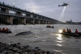 An Indian Army boat capsized near Hathnikund Barrage in Haryana. Two soldiers remain missing, while three others were rescued safely.
