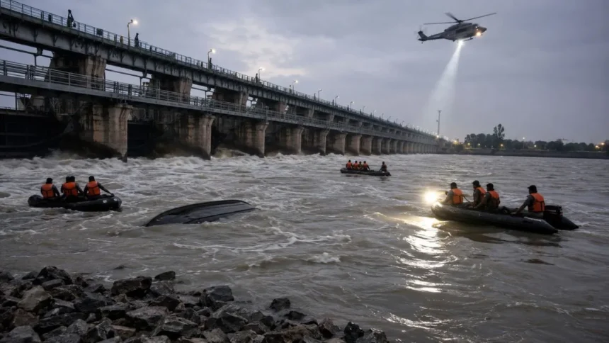 An Indian Army boat capsized near Hathnikund Barrage in Haryana. Two soldiers remain missing, while three others were rescued safely.