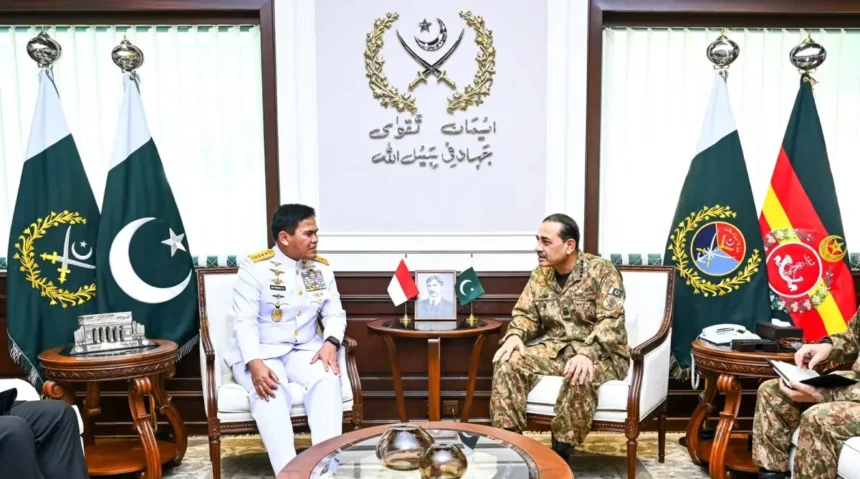 Indonesian Navy Chief Meets Field Marshal Asim Munir at GHQ