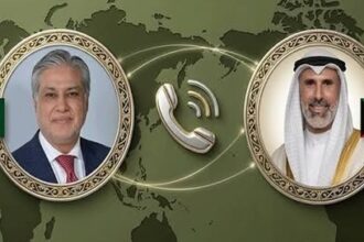 Ishaq Dar and Kuwait’s foreign minister discuss bilateral ties, regional developments and plans to meet on the sidelines of the UN General Assembly.