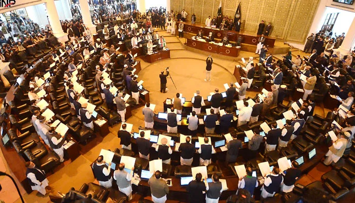The KP Assembly passes a resolution condemning Maryam Nawaz’s remarks and calls for Article 6 action over her statements on terrorism.