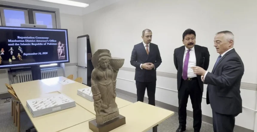 The United States has returned 36 stolen Pakistani antiquities, including a fourth-century Yakshi figure and 35 ancient terracotta figures.