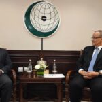 OIC Secretary-General Ismail Ould Cheikh Ahmed meets Pakistan’s Permanent Representative Muhammad Fawad Sher to discuss stronger cooperation.