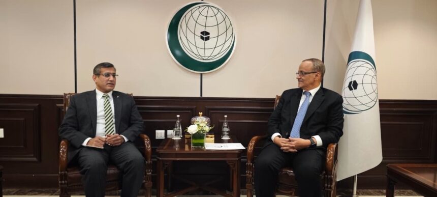 OIC Secretary-General Ismail Ould Cheikh Ahmed meets Pakistan’s Permanent Representative Muhammad Fawad Sher to discuss stronger cooperation.