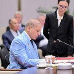 Prime Minister Shehbaz Sharif signs the SCO summit declaration as Pakistan prepares to chair the Council of Heads of State for 2026–27.