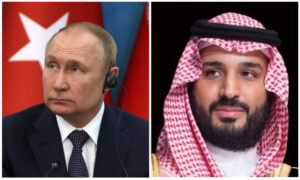 Vladimir Putin and Mohammed bin Salman discuss Yemen, Middle East tensions and safe shipping through the Strait of Hormuz and Bab el-Mandeb.