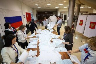 Russia’s United Russia party wins 57.83% of the vote, with preliminary results showing 355 seats in the 450-member State Duma.