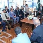 Prime Minister Shehbaz Sharif met Pakistani business leaders and professionals in the US and invited them to invest in Pakistan.