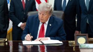 US President Donald Trump signs a major Russia sanctions bill into law, targeting Russia’s energy sector and shadow fleet.