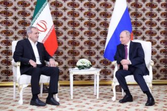 Vladimir Putin says Russia supports Iran as he meets President Masoud Pezeshkian in Bishkek amid renewed tensions with the United States.