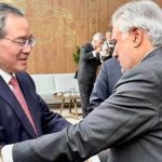 Pakistan’s Deputy Prime Minister Ishaq Dar meets Chinese Premier Li Qiang in Dushanbe to discuss strategic ties and regional developments.
